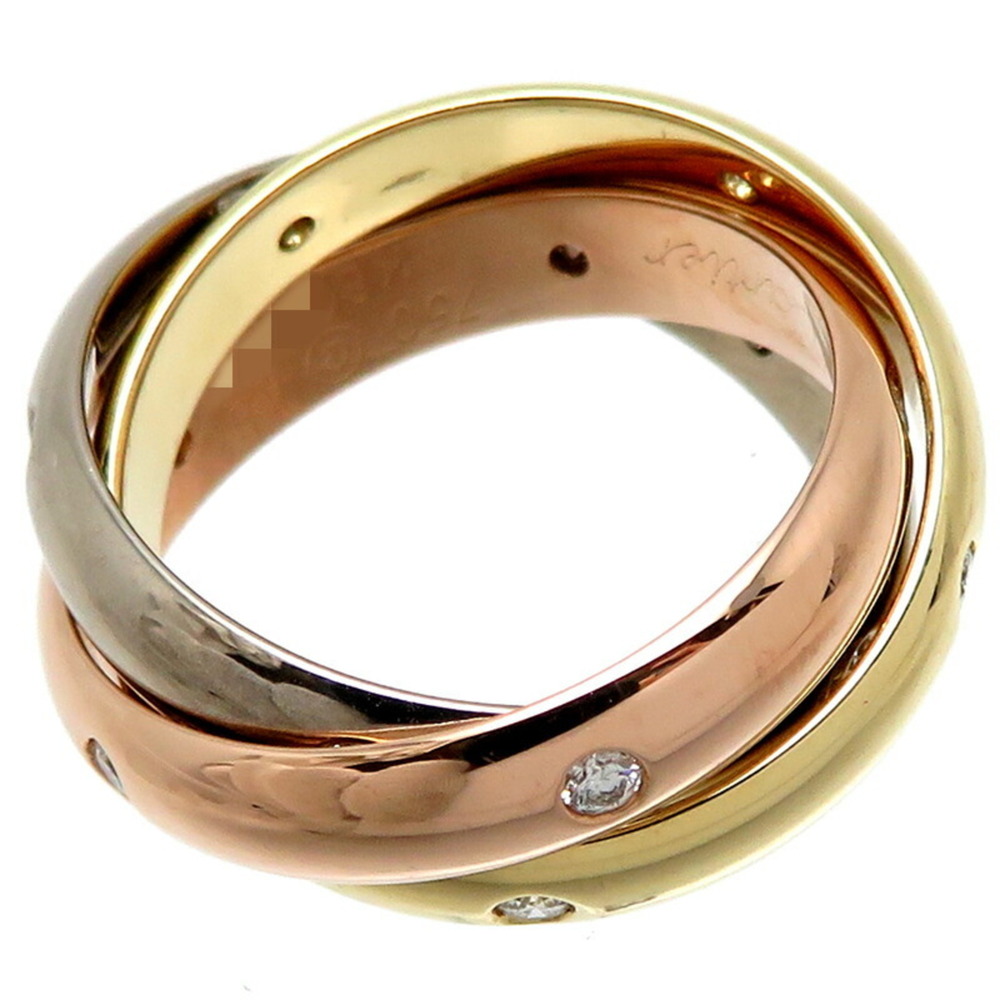 Cartier #48 Trinity Diamond Ladies Ring B40388 750 Yellow Gold Size 8 - Picture 3 of 10
